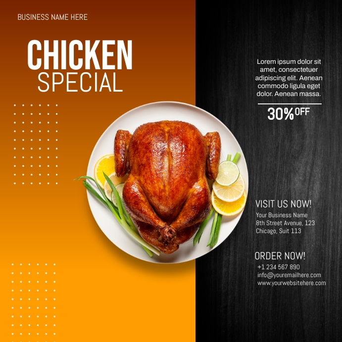 Create Food Chicken Menu chicken menu Template | PosterMyWall