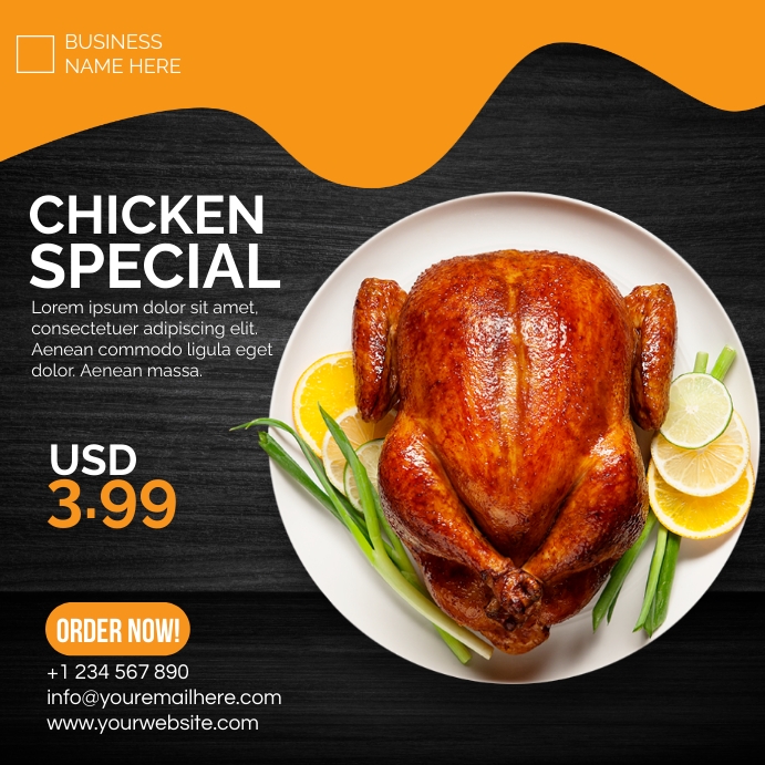 Create Food Chicken Menu chicken menu Template | PosterMyWall