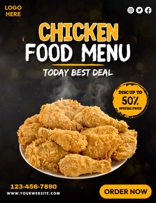 Chicken Menu Template | PosterMyWall