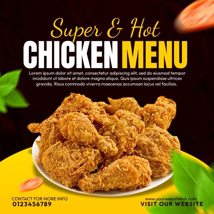 Create Food Chicken Menu Chicken Menu Template | PosterMyWall