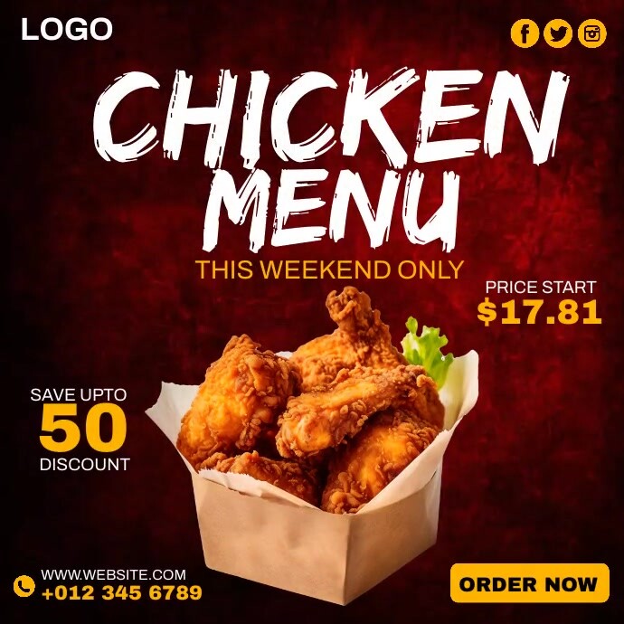 Copy of Chicken Menu Template Ads | PosterMyWall