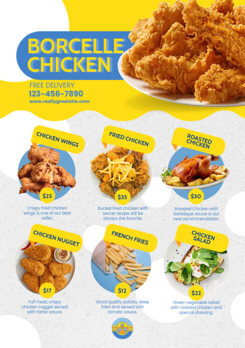 Create Food Chicken Menu chicken menu template | PosterMyWall