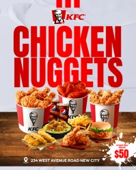 Chicken Nuggets KFC promotion Instagram delivery flyer template