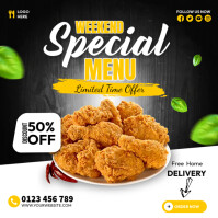 Chicken restaurant menu flyer Template | PosterMyWall