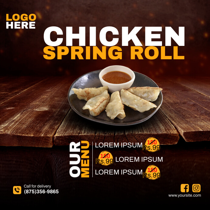 Chicken Spring Roll Ads Template | PosterMyWall