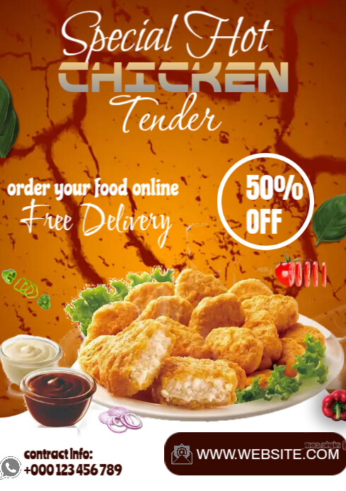 Tender Advert Example Chicken Tender Ads Template | PosterMyWall
