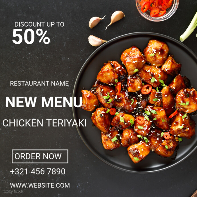 Plantilla de CHICKEN TERIYAKI | PosterMyWall