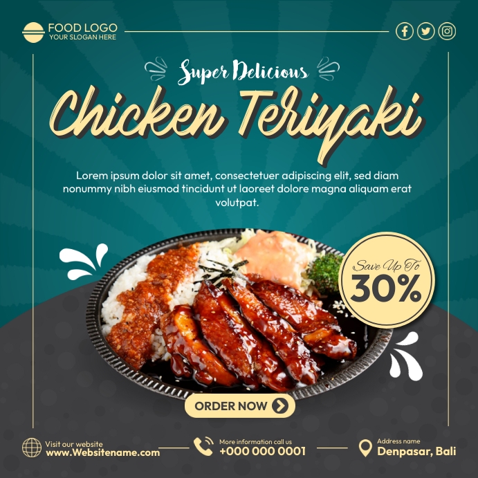 Chicken Teriyaki Menu Instagram Template | PosterMyWall