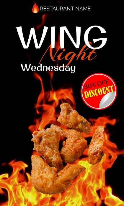 Chicken wing menu template | PosterMyWall