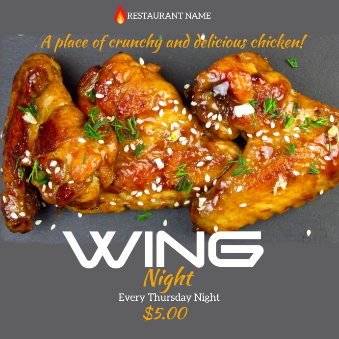 Chicken wing menu template | PosterMyWall