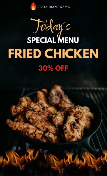 Chicken wing menu video template | PosterMyWall
