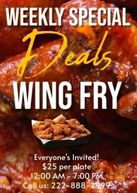 Chicken Wings Flyer A6 template