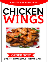 Chicken wings flyer menu template