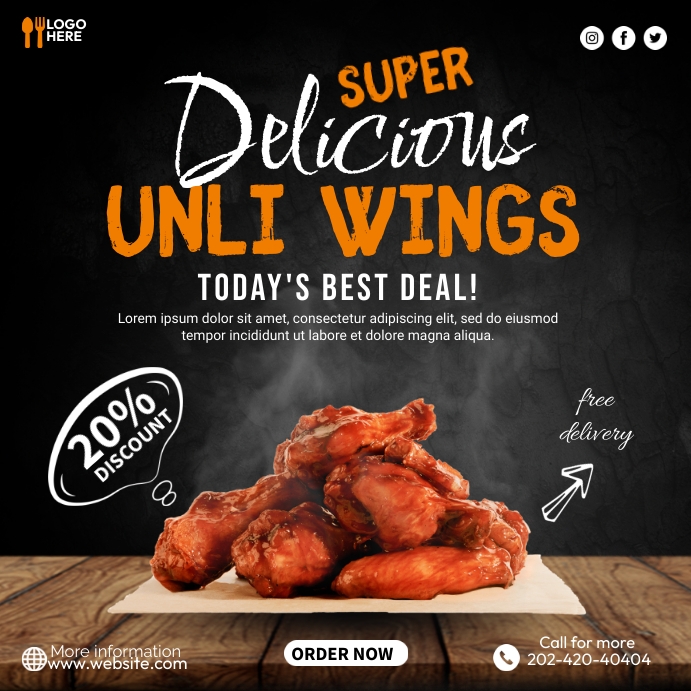 Chicken Wings Menu Template | PosterMyWall