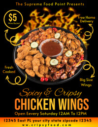 Chicken Wings On fire Flyer template