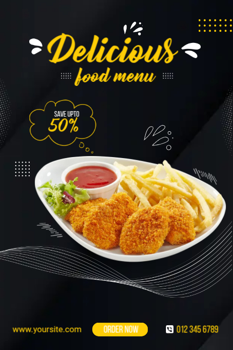Chicken With Fries Template | PosterMyWall