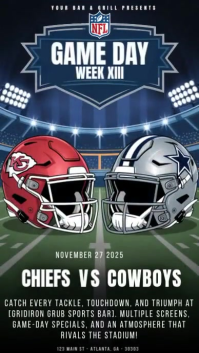 Negro NFL Game Day Instagram Reel Template