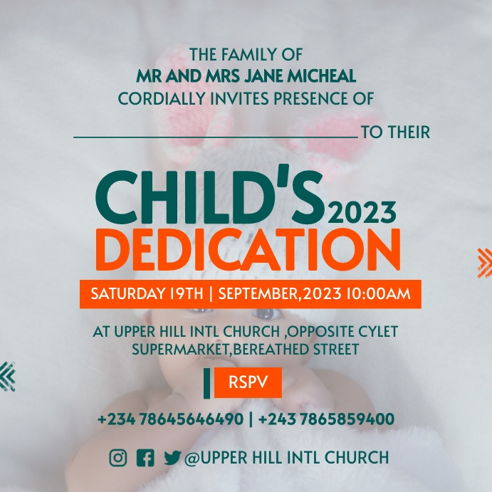 Dedication Posts CHILD'S DEDICATION Template | PosterMyWall
