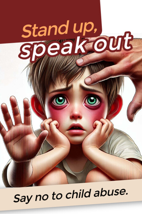 Child abuse Poster template