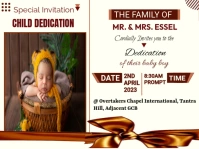 Child/Baby Dedication and naming ceremony Yard Sign template