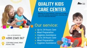 Kids Care Center Ad Post sa Twitter template