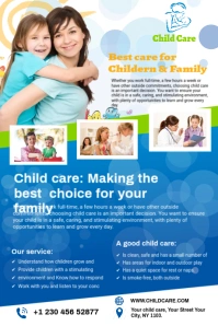 child care flyer Tumblr Graphic template