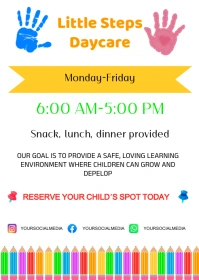 Child care Flyer Template, A6