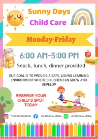 Child Care Provider Editable Advertisement A6 template