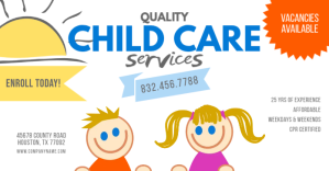 White Childcare Services Facebook Shared Image template