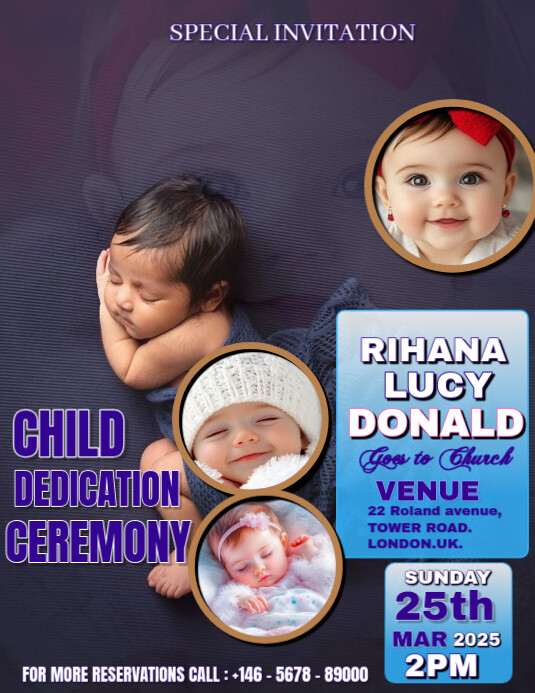 Example Child Dedication Slide CHILD DEDICATION CEREMONY Templat | PosterMyWall