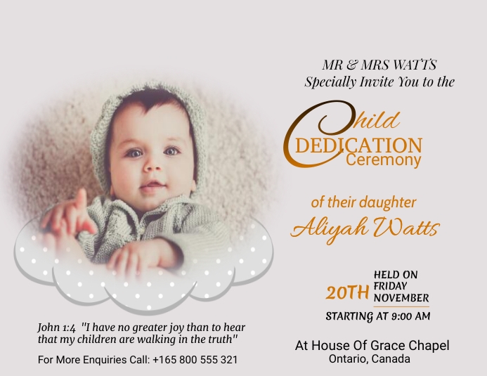 Child Dedication Lettering child dedication ceremony flyer Template | PosterMyWall