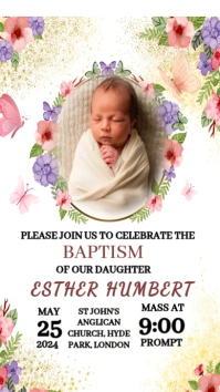 Child dedication christening template HD Digital Display (9:16)