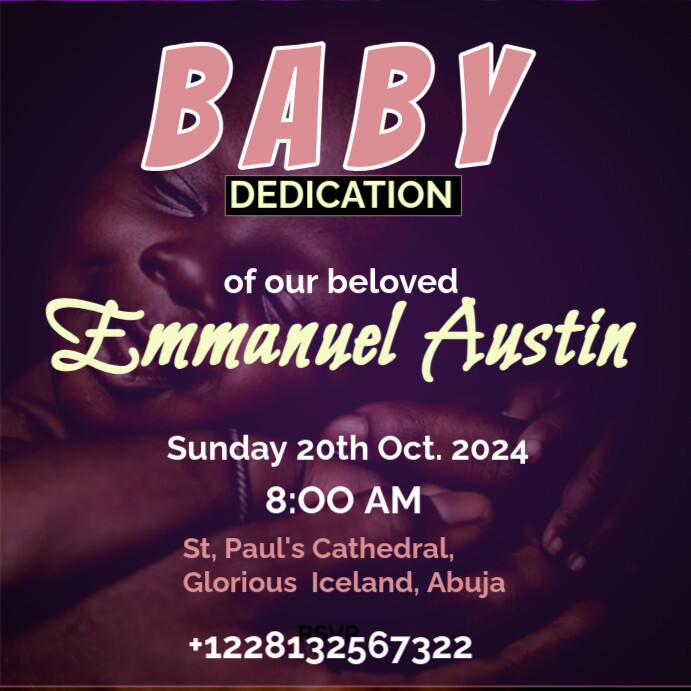 Example Child Dedication Slide Child dedication Template | PosterMyWall