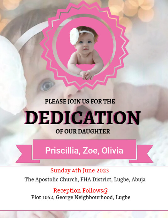 Dedication Layout Background Plantilla de Child Dedication | PosterMyWall