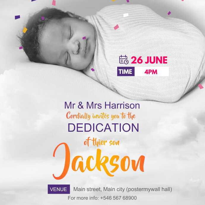 Dedication Posts child dedication Template | PosterMyWall