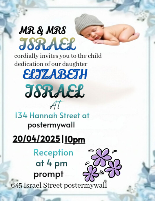 Child Dedication Lettering Child dedication Template | PosterMyWall