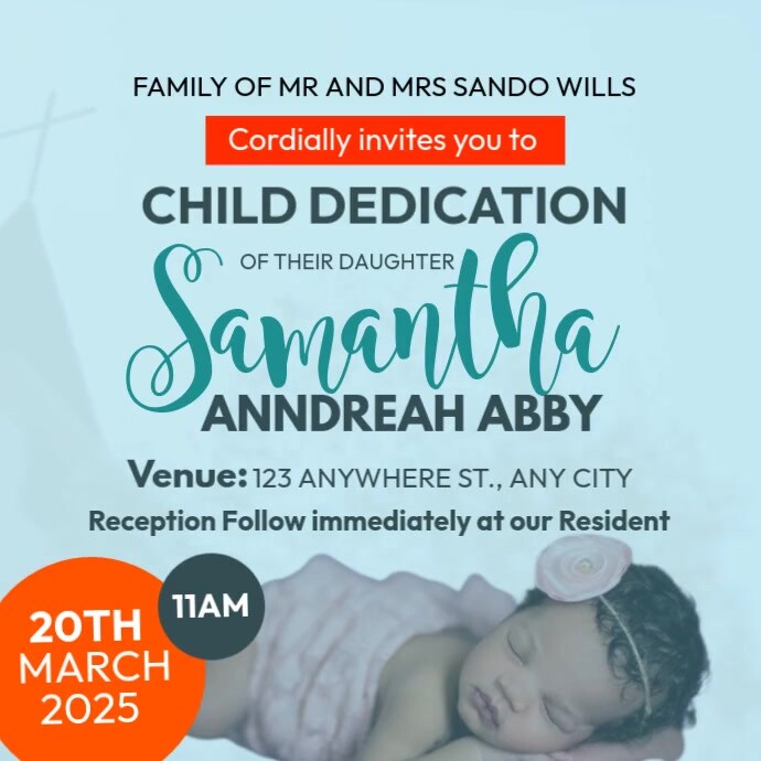 Child Dedication Instagram Post template