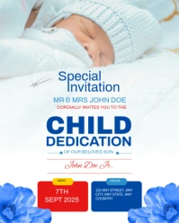 Child Dedication Flyer Design Instagram Portrait template