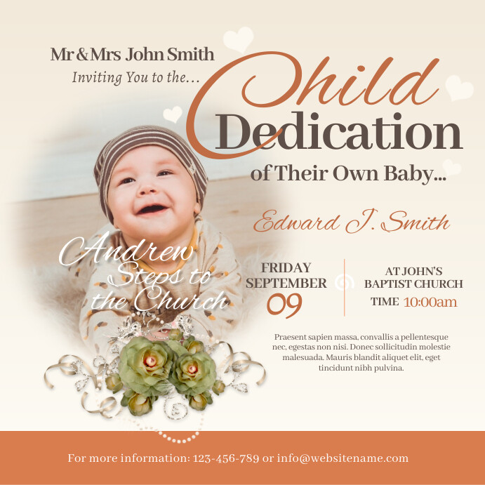 Dedication Posts Plantilla de Child Dedication Instagram Post | PosterMyWall