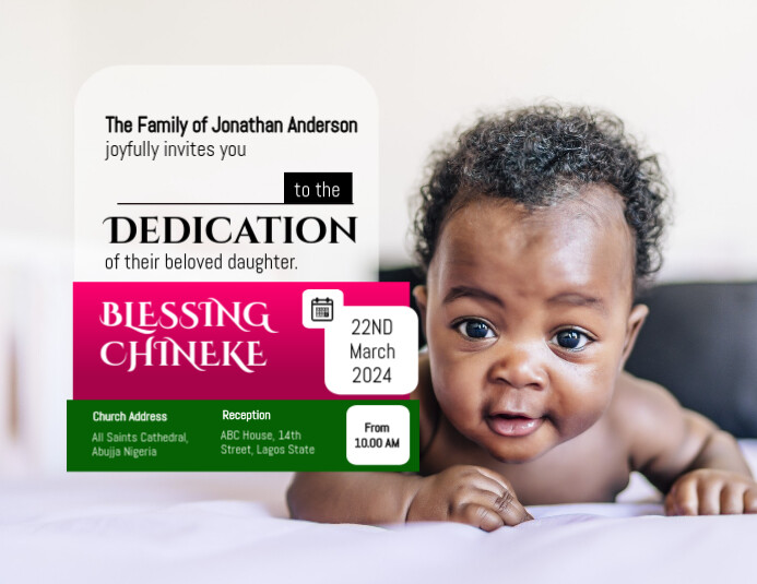 Child Dedication Lettering Child dedication invite Template | PosterMyWall