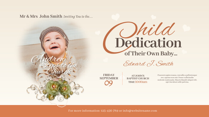 Dedication Posts Child Dedication Twitter Post Template | PosterMyWall