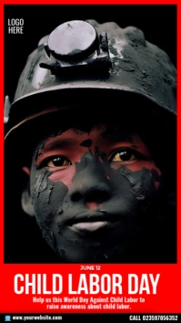 Stop Child Labour Poster Instagram Story template