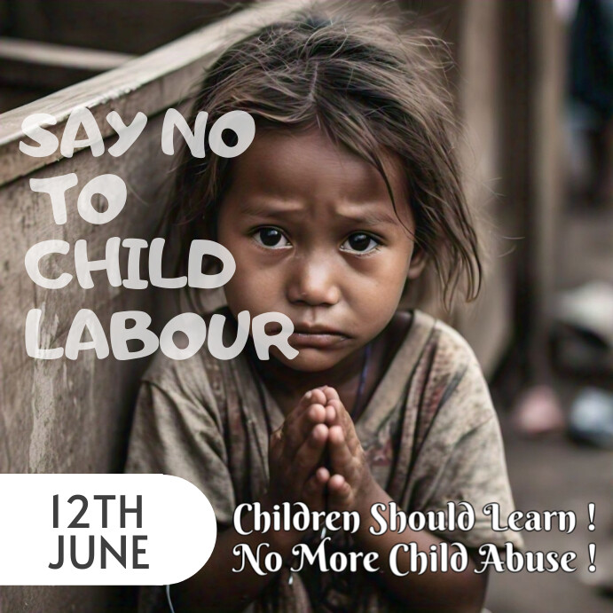 Child Labor  Instagram Post template