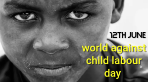 Brown Child labour day template Tampilan Digital