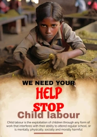 Child Labour Flyer A6 template