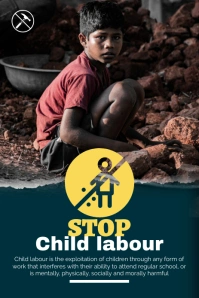 Child Labour Pinterest Graphic template