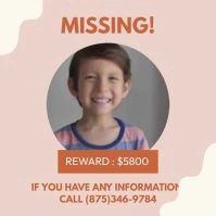 Child Missing Instagram na Post template