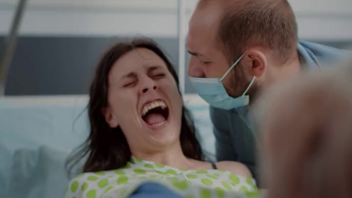 Childbirth pain vedio YouTube Thumbnail template