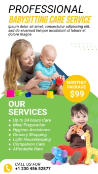 Kids Care ad Digital display template