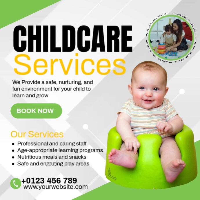 Childcare Services Ads Instagram-Beitrag template